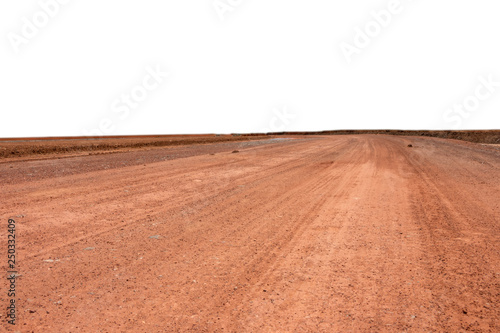Dirt road isolated on white background.