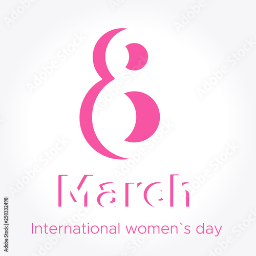 8 March Women`s day negative space isolated design