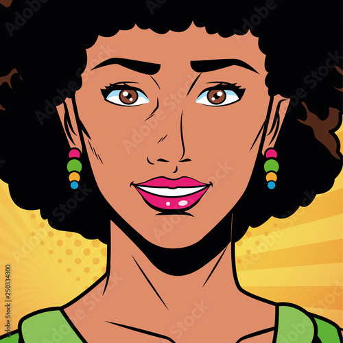 Pop art woman cartoon