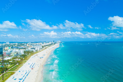Aerial view of Miami Beach, South Beach, Florida, USA. 