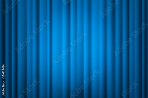 Spotlight on stage curtain. Theatrical drapes. Vector illustration