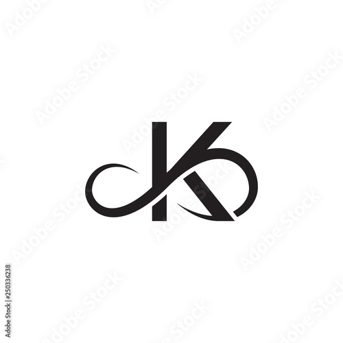 infinity letter k logo vector