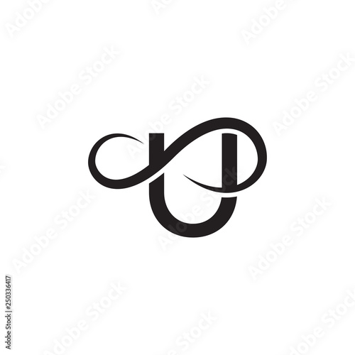 infinity letter u logo vector