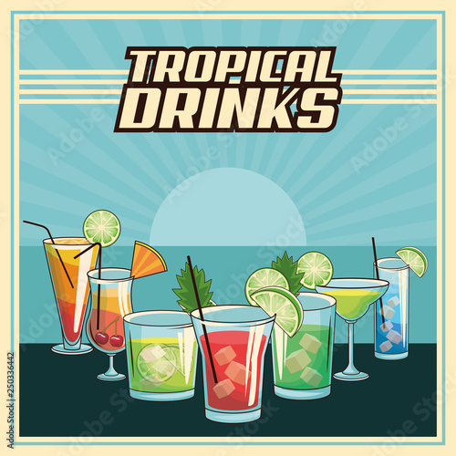 tropical cocktails poster