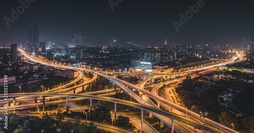 Night View of Nanjing Urban Interchange