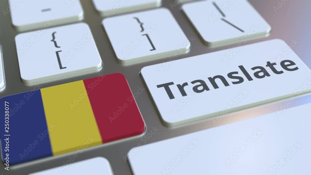 TRANSLATE text and flag of Romania on the buttons on the computer
