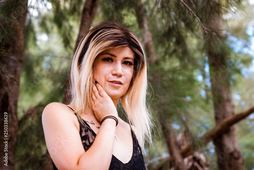portrait of young woman in park