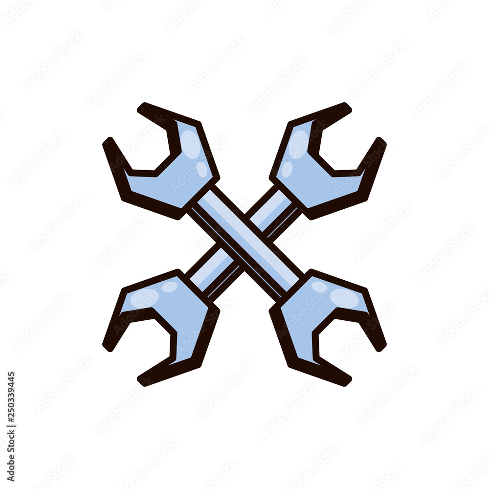 wrenches tool crossed isolated icon wrenches tool crossed isolated icon