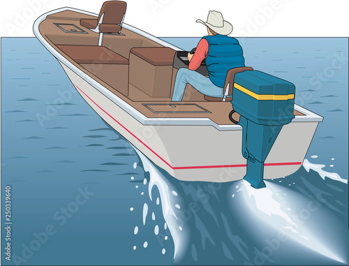 Bass Boat Vector Illustration photo