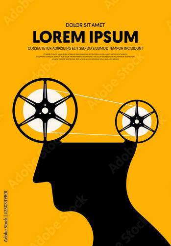 Movie and film poster design template background modern vintage retro style