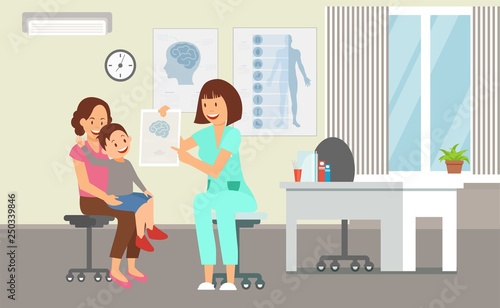Pediatrics Service in Clinic Vector Illustration