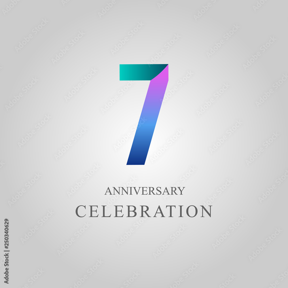 7 Year Anniversary Celebration Vector Template Design Illustration 7 Year Anniversary Celebration Vector Template Design Illustration