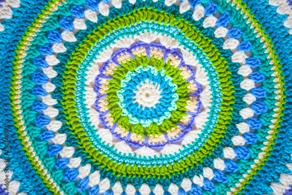Obraz premium Mandala crochet with bright color yarn