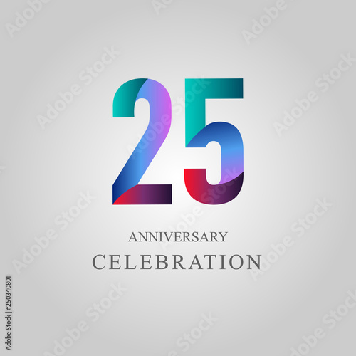 25 Year Anniversary Celebration Vector Template Design Illustration