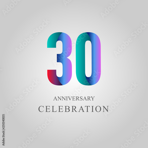 30 Year Anniversary Celebration Vector Template Design Illustration © Tobrono
