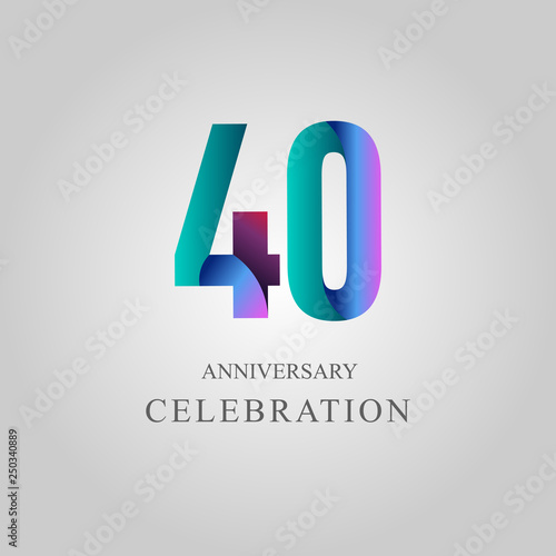 40 Year Anniversary Celebration Vector Template Design Illustration
