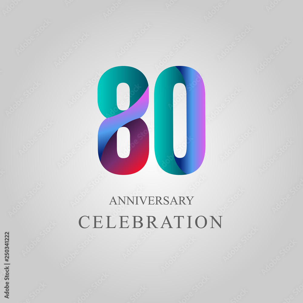 80 Year Anniversary Celebration Vector Template Design Illustration 80 Year Anniversary Celebration Vector Template Design Illustration