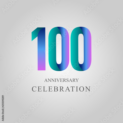 100 Year Anniversary Celebration Vector Template Design Illustration