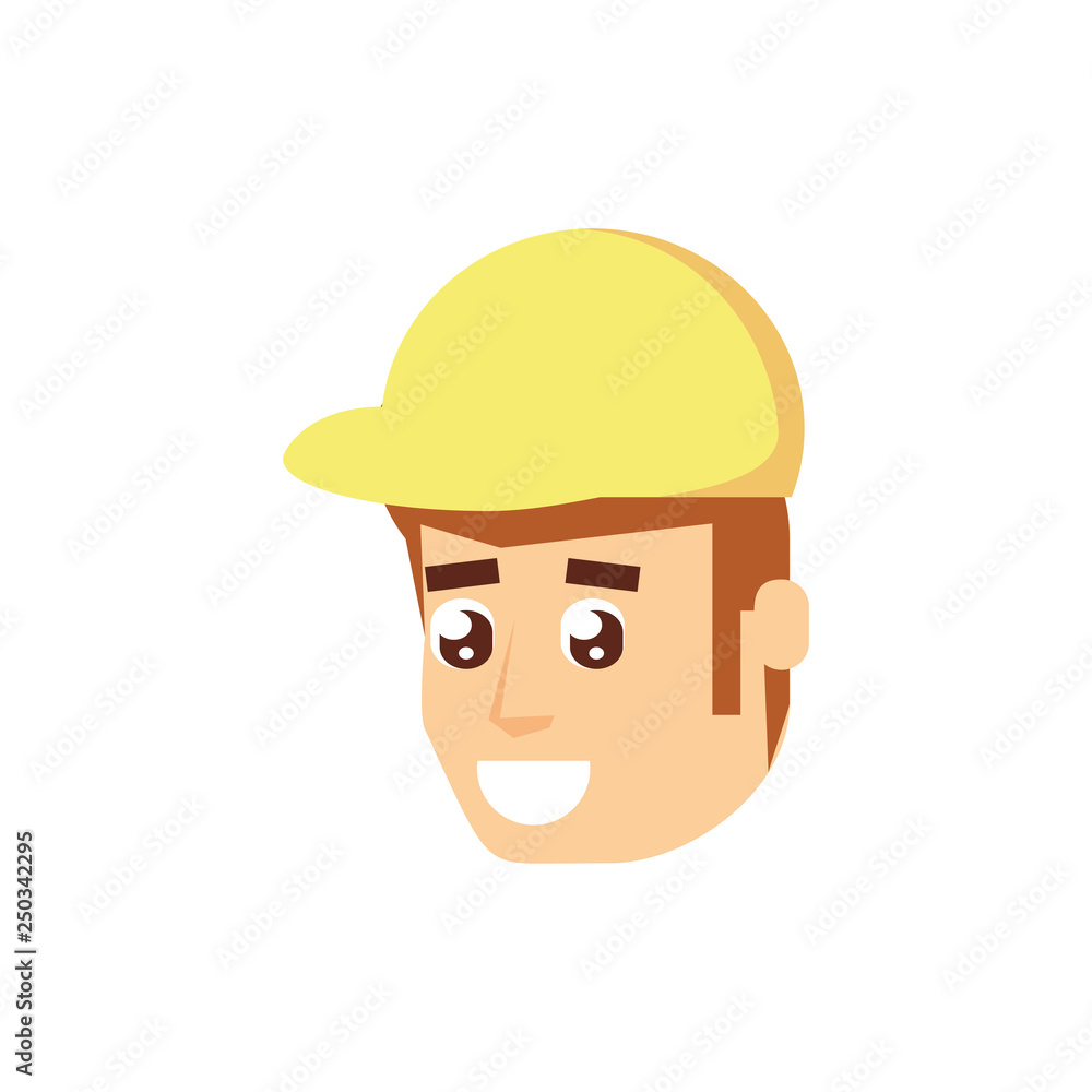 head of construction worker avatar character head of construction worker avatar character