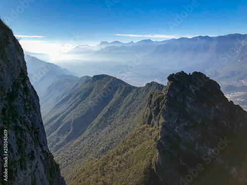 Fototapeta Naklejka Na Ścianę i Meble -  Mountain range view from mountain top