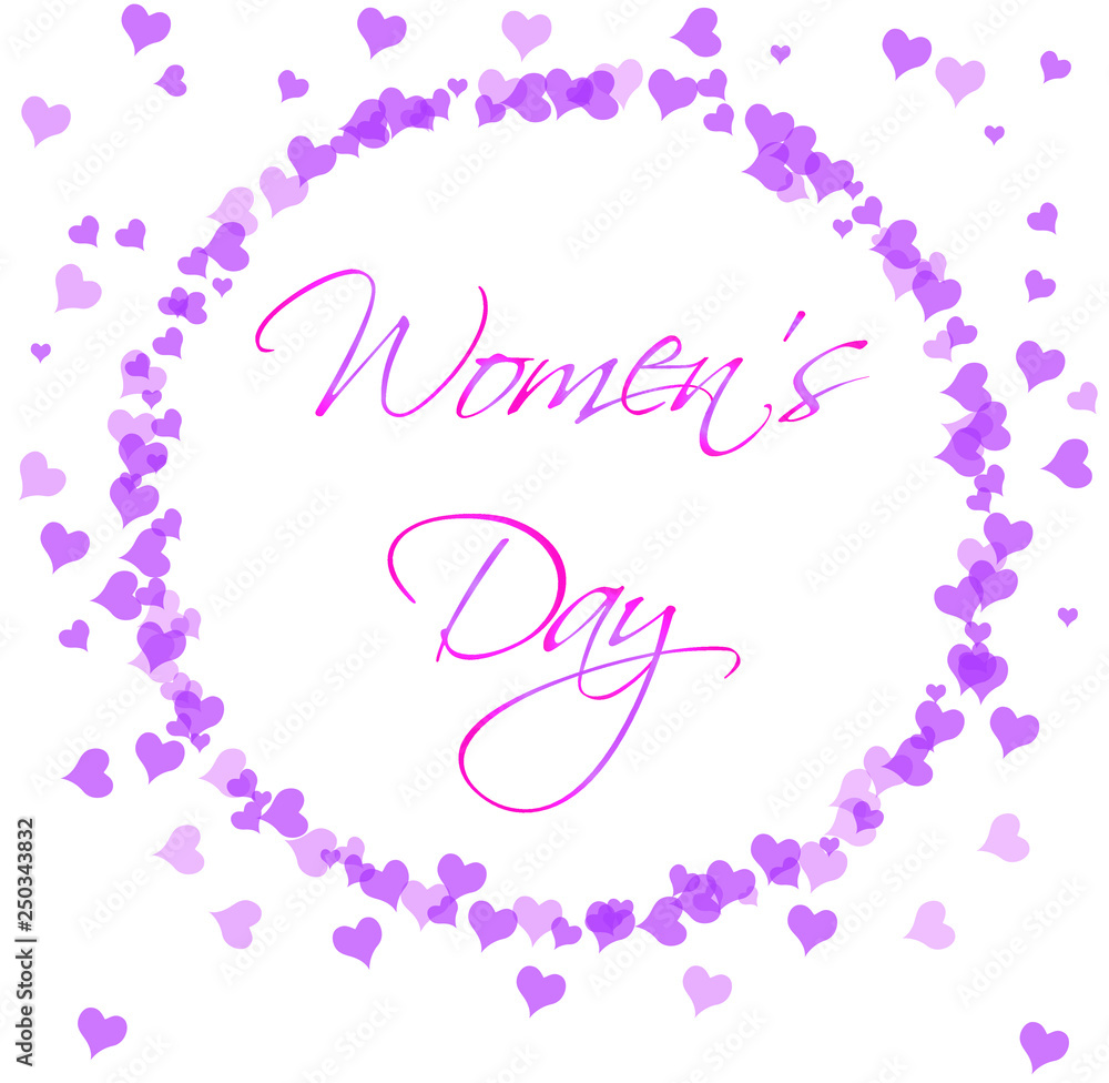 Womens Day pink isolated template