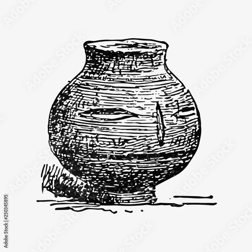 Antique clay pottery