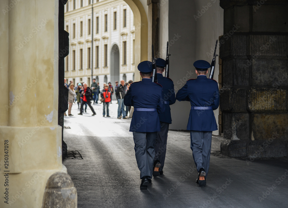 Changing the Guard at Prague Castle Changing the Guard at Prague Castle