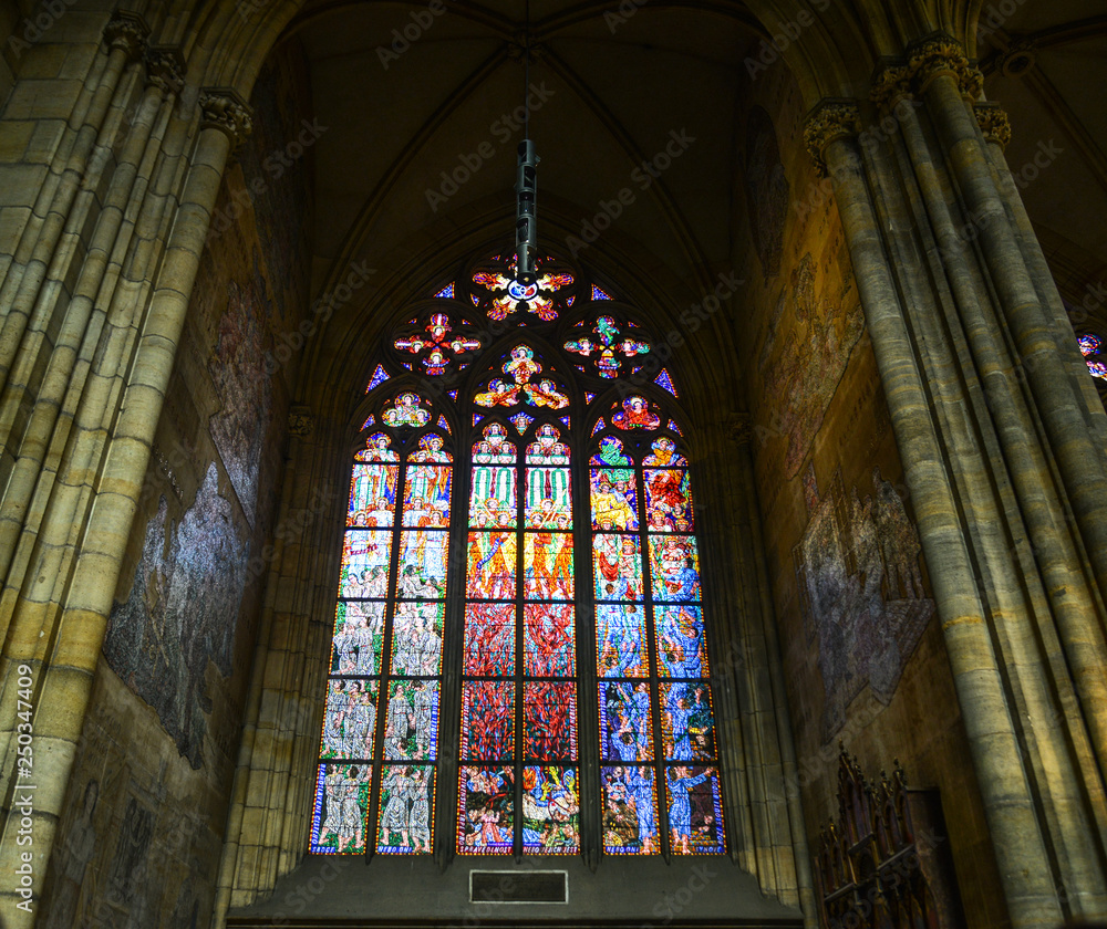 Colorful stained glass windows