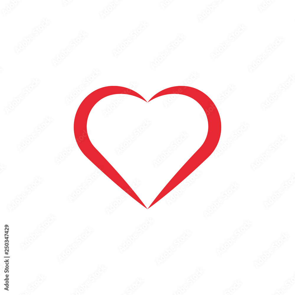 Love heart icon design template vector isolated
