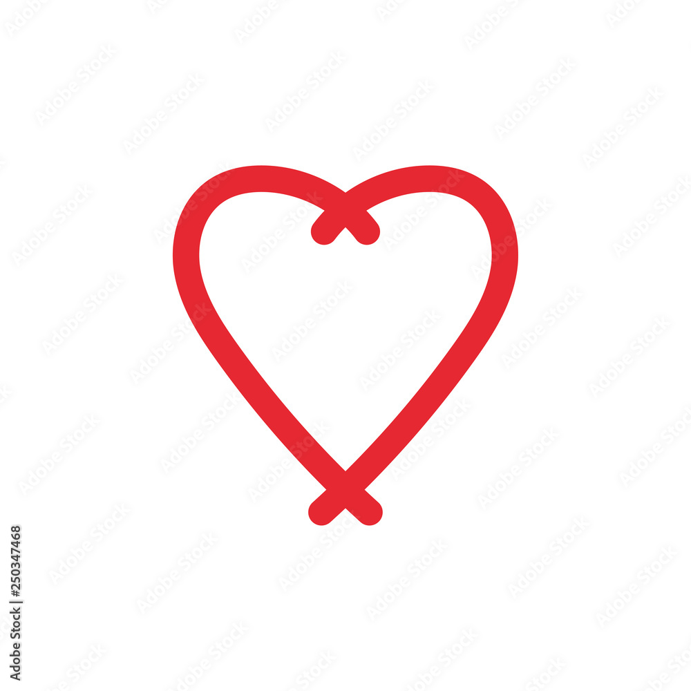 Love heart icon design template vector isolated