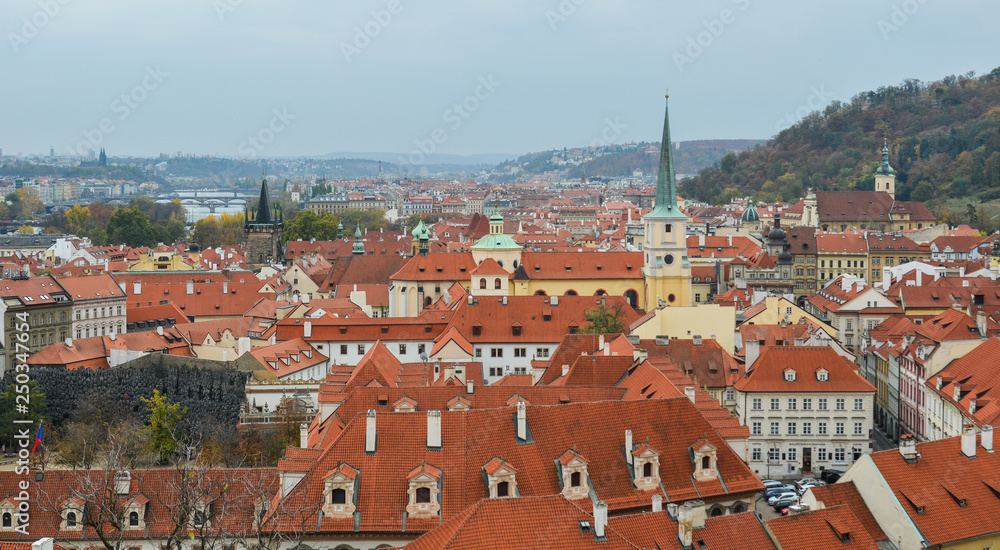 Aerial view of Old Praha, Czech