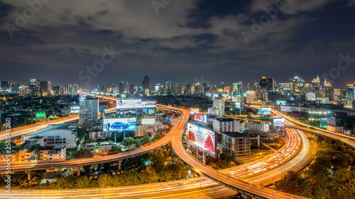 night of the Metropolitan Bangkok City downtown cityscape urban skyline Thailand in December 2017 - Cityscape Bangkok city Thailand