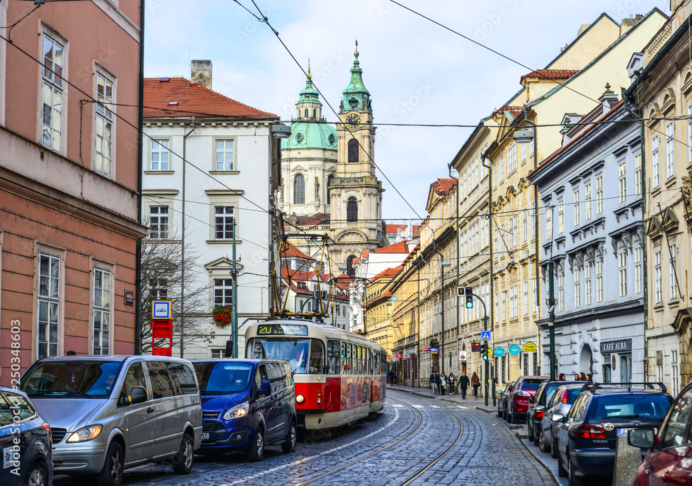 Street view of Prague, Czech Republic