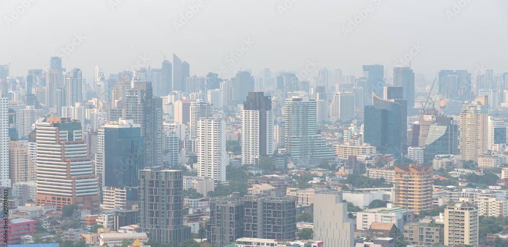 Bangkok city Thailand air pollution remains at hazardous levels PM 2.5 - minute dust and smoke level high