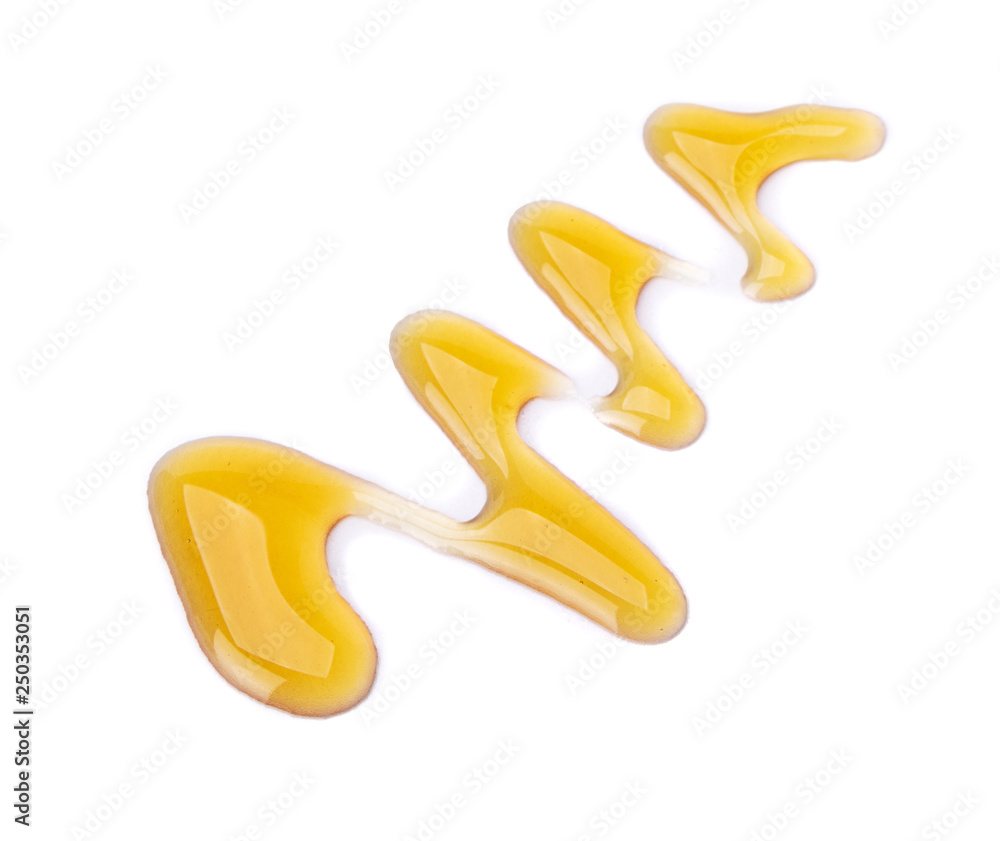 Honey dripping isolated on white background, bee products by organic natural ingredients concept Honey dripping isolated on white background, bee products by organic natural ingredients concept