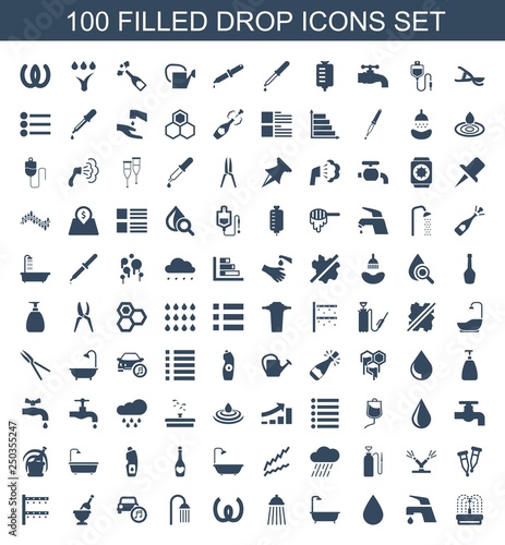 100 drop icons