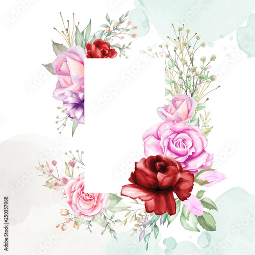 watercolor wedding floral frame multi purpose background