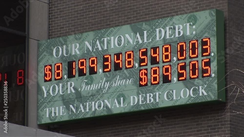 View of National debt clock in New York United States photo