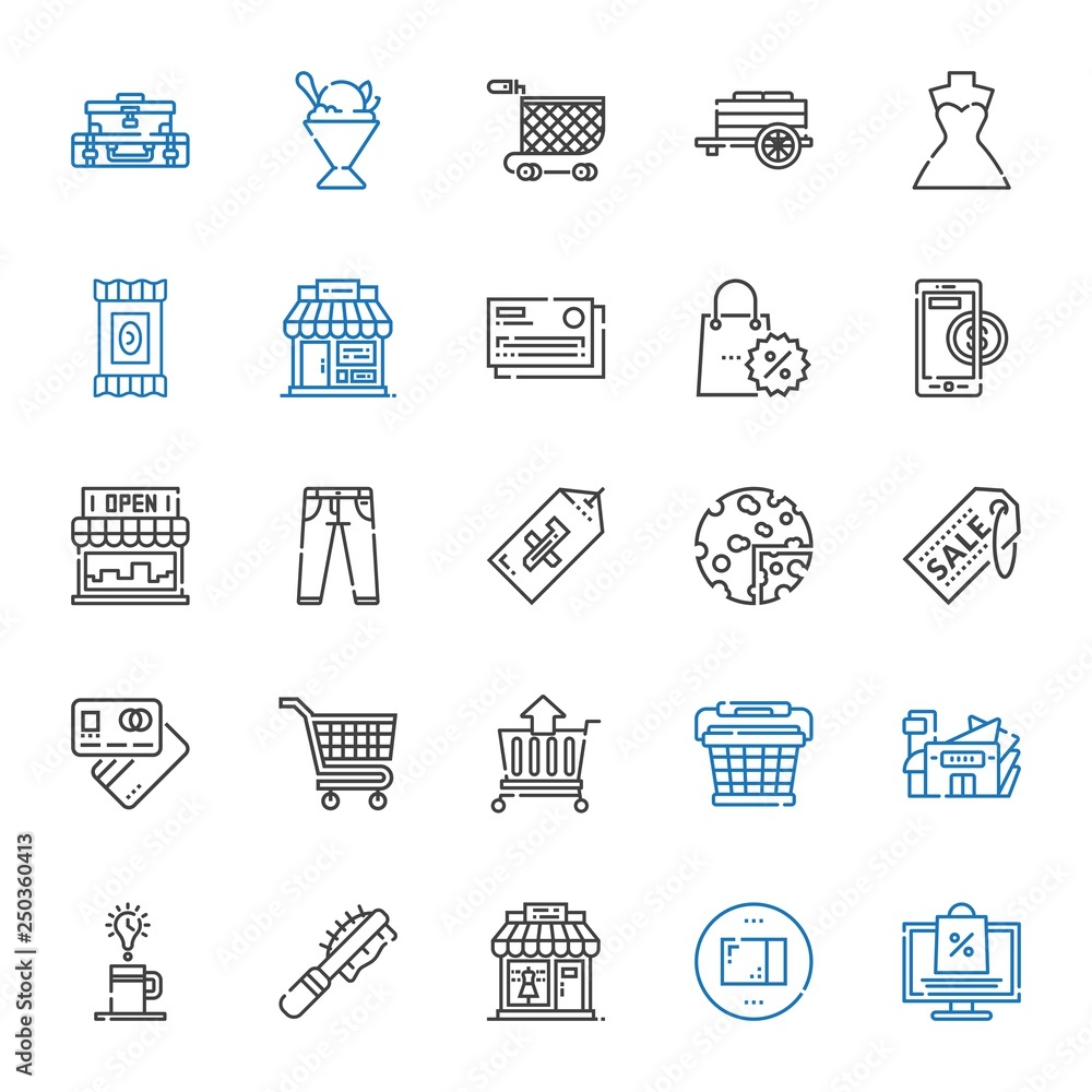 shop icons set shop icons set