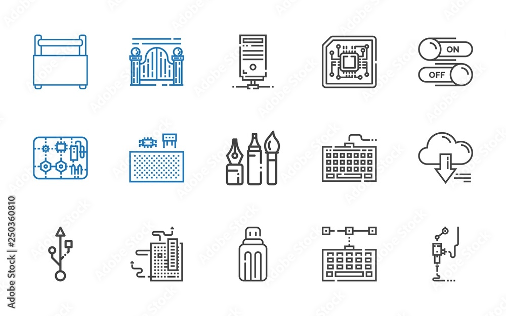 hardware icons set hardware icons set