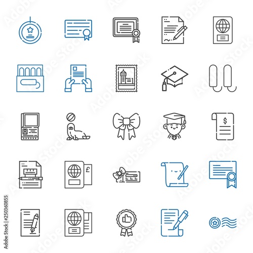 certificate icons set