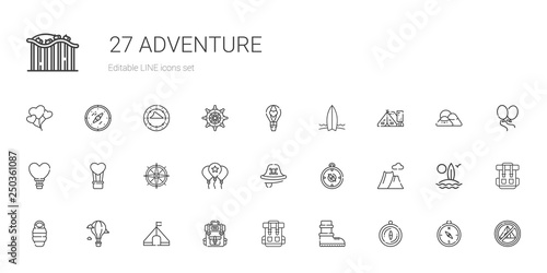 adventure icons set