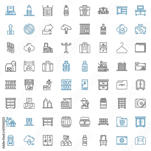 storage icons set