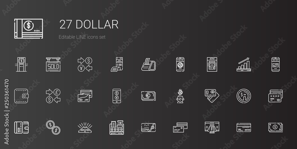 dollar icons set dollar icons set