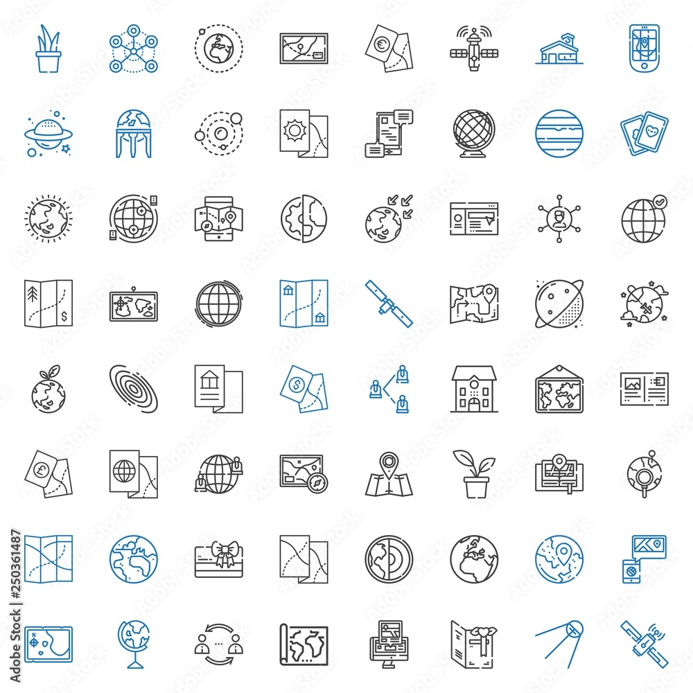 globe icons set