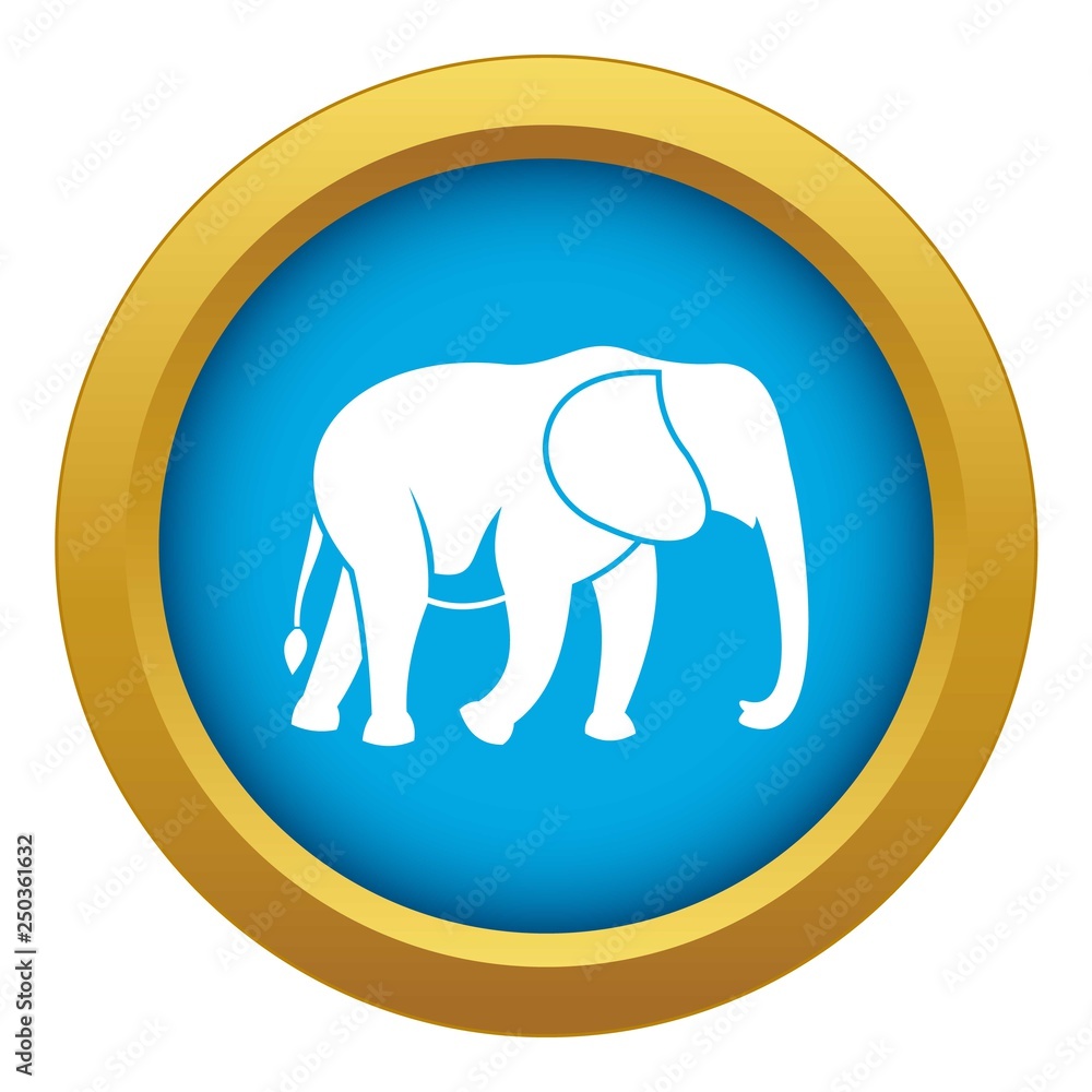 Wild elephant icon blue vector isolated on white background for any design Wild elephant icon blue vector isolated on white background for any design