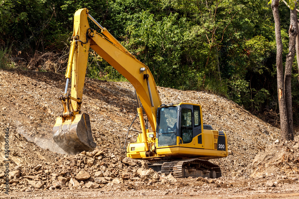 Excavator Car dig the ground. Excavator Car dig the ground.