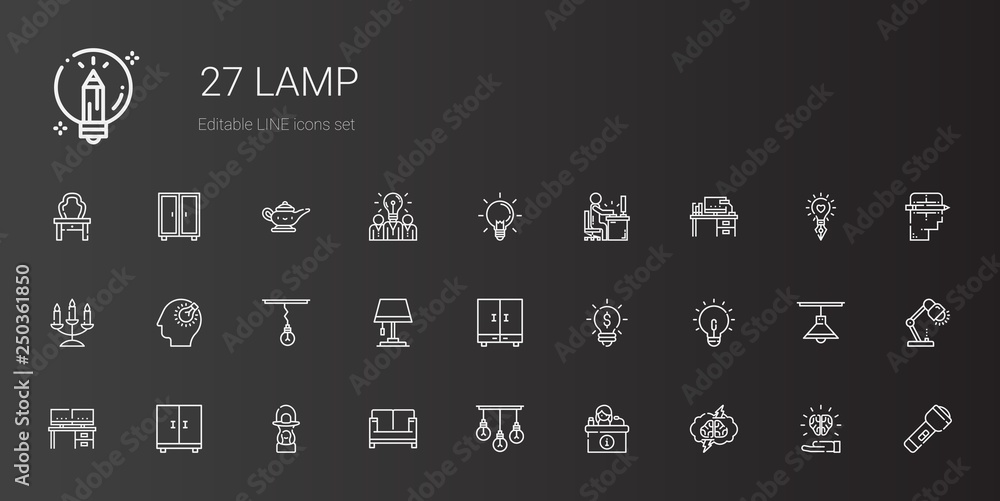 lamp icons set lamp icons set