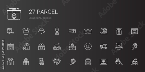 parcel icons set