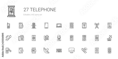 telephone icons set